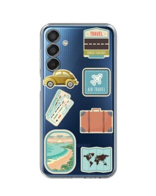 Etui do Samsung Galaxy M15 5G przeźroczyste, silikonowe Flexi, pocztowe znaczki