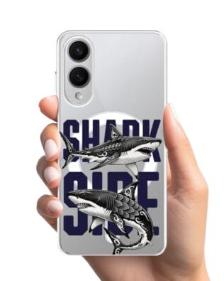 Etui do Samsung Galaxy S25 Edge z MagSafe przeźroczyste, silikonowe Flexi, Summer Patterns, Shark side