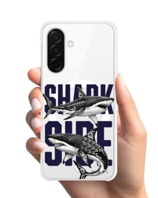 Etui do Samsung Galaxy A26 5G z MagSafe przeźroczyste, silikonowe Flexi, Summer Patterns, Shark side
