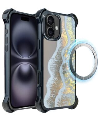 Etui do iPhone 16 IBIZU DropGuard Ultra z MagSafe, Reflect, Złote wybrzeże
