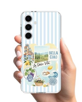 Etui do Samsung Galaxy S24 FE przeźroczyste, silikonowe Flexi, Italian Summer, La Dolce Vita