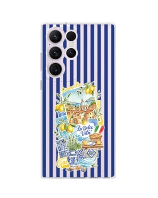 Etui do Samsung Galaxy S23 Ultra przeźroczyste, silikonowe Flexi, Italian Summer, Limoncello
