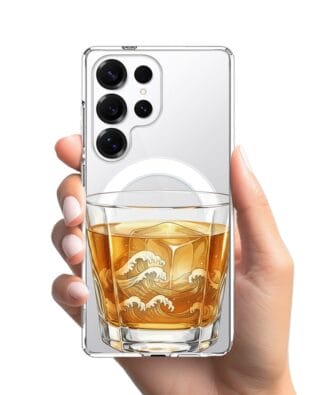 Etui do Samsung Galaxy S25 Ultra z MagSafe przeźroczyste, silikonowe Flexi, Paradise, Whiskey on the rocks