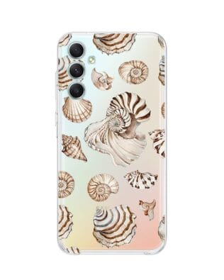 Etui do Samsung Galaxy A34 5G przeźroczyste, silikonowe Flexi, Summer Patterns, ozdobne muszle