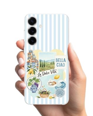 Etui do Samsung Galaxy S25 Plus przeźroczyste, silikonowe Flexi, Italian Summer, La Dolce Vita