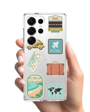 Etui do Samsung Galaxy S25 Ultra przeźroczyste, silikonowe Flexi, pocztowe znaczki