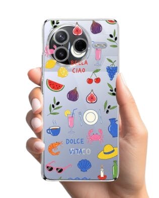 Etui do Xiaomi POCO F7 Pro przeźroczyste, silikonowe Flexi, Italian Summer, kolorowe wakacje
