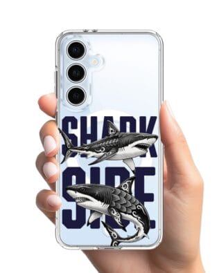Etui do Samsung Galaxy S24 FE z MagSafe przeźroczyste, silikonowe Flexi, Summer Patterns, Shark side