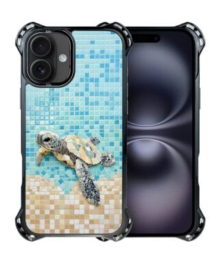 Etui do iPhone 16 IBIZU DropGuard Ultra z MagSafe, Modern Classics, Żółw Caretta