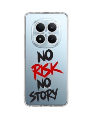Etui do Xiaomi Redmi Note 15 Pro 5G przeźroczyste, silikonowe Flexi, Positive Vibes, No Risk No Story