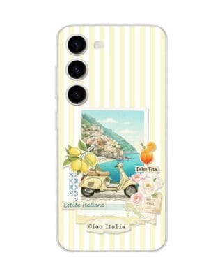 Etui do Samsung Galaxy S23 FE 5G przeźroczyste, silikonowe Flexi, Italian Summer, Ciao Italia