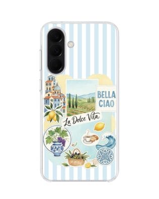 Etui do Samsung Galaxy A37 z MagSafe przeźroczyste, silikonowe Flexi, Italian Summer, La Dolce Vita