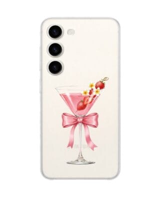 Etui do Samsung Galaxy S23 przeźroczyste, silikonowe Flexi, Paradise, Strawberry Martini