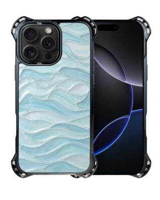 Etui do iPhone 16 Pro IBIZU DropGuard Ultra z MagSafe, Aqua Glass, błękitne fale