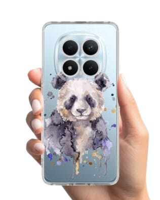Etui do Xiaomi Redmi Note 15 Pro 5G przeźroczyste, silikonowe Flexi, Akwarelowe Zoo, Panda