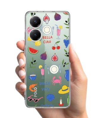 Etui do Xiaomi POCO X7 Pro przeźroczyste, silikonowe Flexi, Italian Summer, kolorowe wakacje