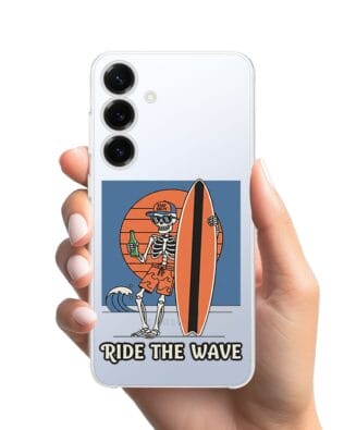 Etui do Samsung Galaxy S25 przeźroczyste, silikonowe Flexi, Summer Patterns, Ride the wave