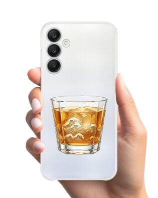 Etui do Samsung Galaxy A25 5G przeźroczyste, silikonowe Flexi, Paradise, Whiskey on the rocks