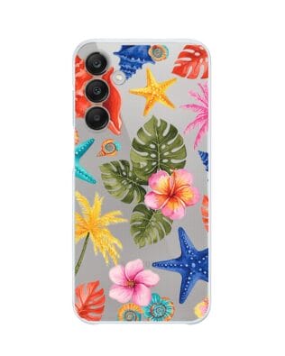 Etui do Samsung Galaxy M35 5G przeźroczyste, silikonowe Flexi, Summer Patterns, tropikalny wzór