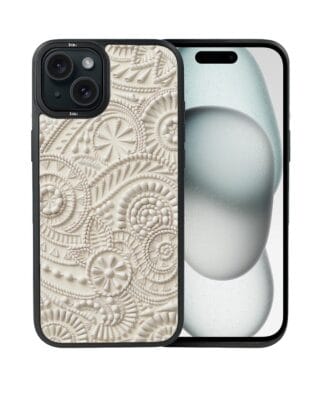 Etui do iPhone 15 IBIZU DropGuard Matt z MagSafe, Amalfi, Piaszczysty ornament