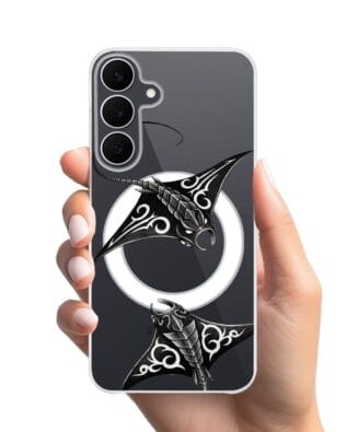 Etui do Samsung Galaxy S25 FE z MagSafe przeźroczyste, silikonowe Flexi, Summer Patterns, diabeł morski