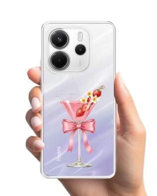 Etui do Xiaomi Redmi Note 14 5G przeźroczyste, silikonowe Flexi, Paradise, Strawberry Martini