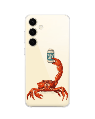 Etui do Samsung Galaxy S24 przeźroczyste, silikonowe Flexi, Paradise, krab z piwem