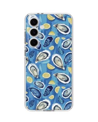 Etui do Samsung Galaxy S24 FE przeźroczyste, silikonowe Flexi, Summer Patterns, ostrygi z cytrynką
