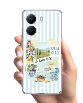 Etui do Xiaomi POCO X7 Pro przeźroczyste, silikonowe Flexi, Italian Summer, La Dolce Vita