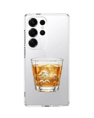 Etui do Samsung Galaxy S25 Ultra przeźroczyste, silikonowe Flexi, Paradise, Whiskey on the rocks
