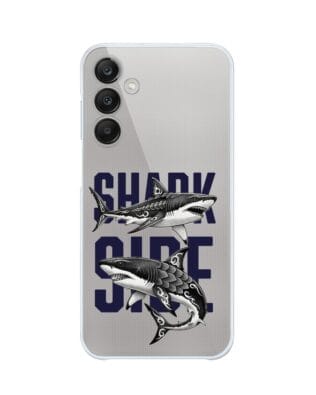 Etui do Samsung Galaxy M35 5G przeźroczyste, silikonowe Flexi, Summer Patterns, Shark side