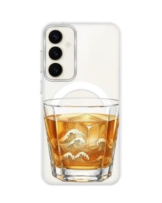 Etui do Samsung Galaxy S23 FE 5G z MagSafe przeźroczyste, silikonowe Flexi, Paradise, Whiskey on the rocks