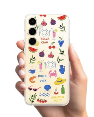 Etui do Samsung Galaxy S24 przeźroczyste, silikonowe Flexi, Italian Summer, kolorowe wakacje