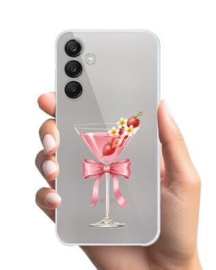 Etui do Samsung Galaxy M35 5G przeźroczyste, silikonowe Flexi, Paradise, Strawberry Martini