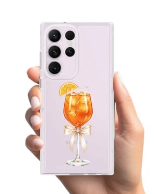 Etui do Samsung Galaxy S23 Ultra przeźroczyste, silikonowe Flexi, Paradise, Aperol Spritz