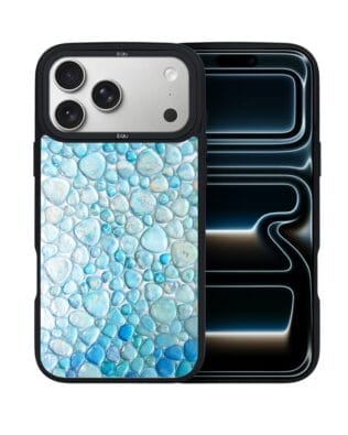 Etui do iPhone 17 Pro Max IBIZU DropGuard Matt z MagSafe, Aqua Glass, turkusowe krople