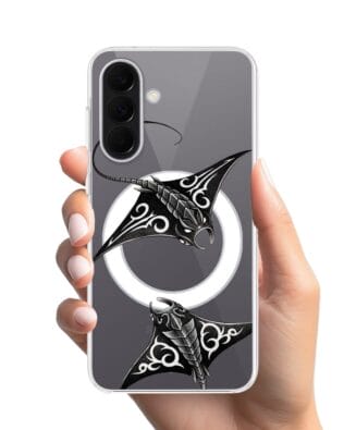 Etui do Samsung Galaxy A57 z MagSafe przeźroczyste, silikonowe Flexi, Summer Patterns, diabeł morski