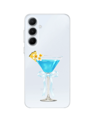 Etui do Samsung Galaxy A55 5G przeźroczyste, silikonowe Flexi, Paradise, Blue Hawaii