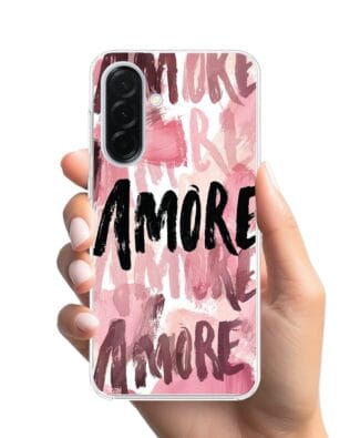 Etui do Samsung Galaxy A37 z MagSafe przeźroczyste, silikonowe Flexi, Positive Vibes, Amore Amore