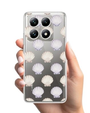 Etui do Xiaomi 14T przeźroczyste, silikonowe Flexi, Summer Patterns, pastelowe muszelki