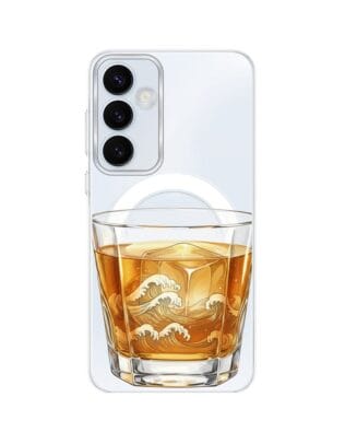 Etui do Samsung Galaxy A55 5G z MagSafe przeźroczyste, silikonowe Flexi, Paradise, Whiskey on the rocks