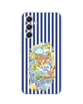 Etui do Samsung Galaxy A54 5G przeźroczyste, silikonowe Flexi, Italian Summer, Limoncello