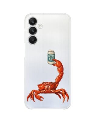 Etui do Samsung Galaxy A25 5G przeźroczyste, silikonowe Flexi, Paradise, krab z piwem