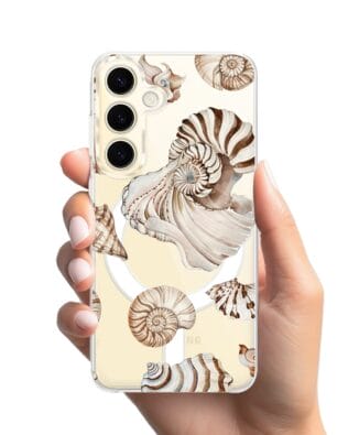 Etui do Samsung Galaxy S24 z MagSafe przeźroczyste, silikonowe Flexi, Summer Patterns, ozdobne muszle