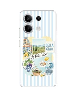 Etui do Xiaomi Redmi Note 13 Pro 5G przeźroczyste, silikonowe Flexi, Italian Summer, La Dolce Vita