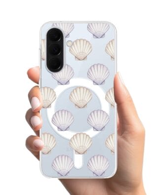Etui do Samsung Galaxy A57 z MagSafe przeźroczyste, silikonowe Flexi, Summer Patterns, pastelowe muszelki