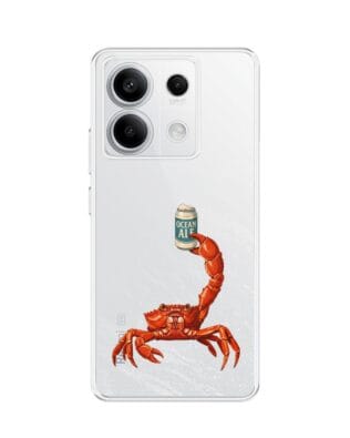 Etui do Xiaomi Redmi Note 13 Pro 5G przeźroczyste, silikonowe Flexi, Paradise, krab z piwem