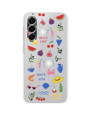 Etui do Samsung Galaxy A56 5G przeźroczyste, silikonowe Flexi, Italian Summer, kolorowe wakacje