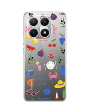 Etui do Xiaomi 15T przeźroczyste, silikonowe Flexi, Italian Summer, kolorowe wakacje