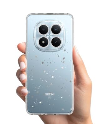 Etui do Xiaomi Redmi Note 15 Pro Plus 5G przeźroczyste, silikonowe Flexi, Zimowa magia, Szampańskie gwiazdki